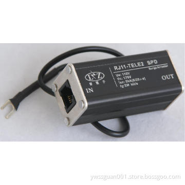 Telephone line surge protection device